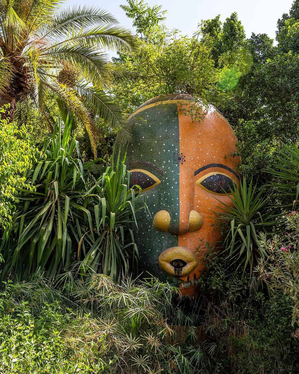 Places to Visit in Marrakech - Not to Miss Cultural & Historic Places to Visit in Marrakech Eyes nestled between flowers and green at the Anima Garden in Marrakech, Morocco.