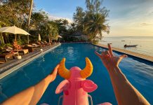 Hotel pool in Koh Phangan, Thailand.