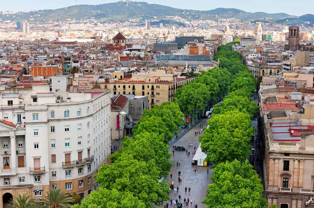 Cities for Digital Nomads - 10 The Best Cities for Digital Nomads Las Ramblas of Barcelona, Aerial view