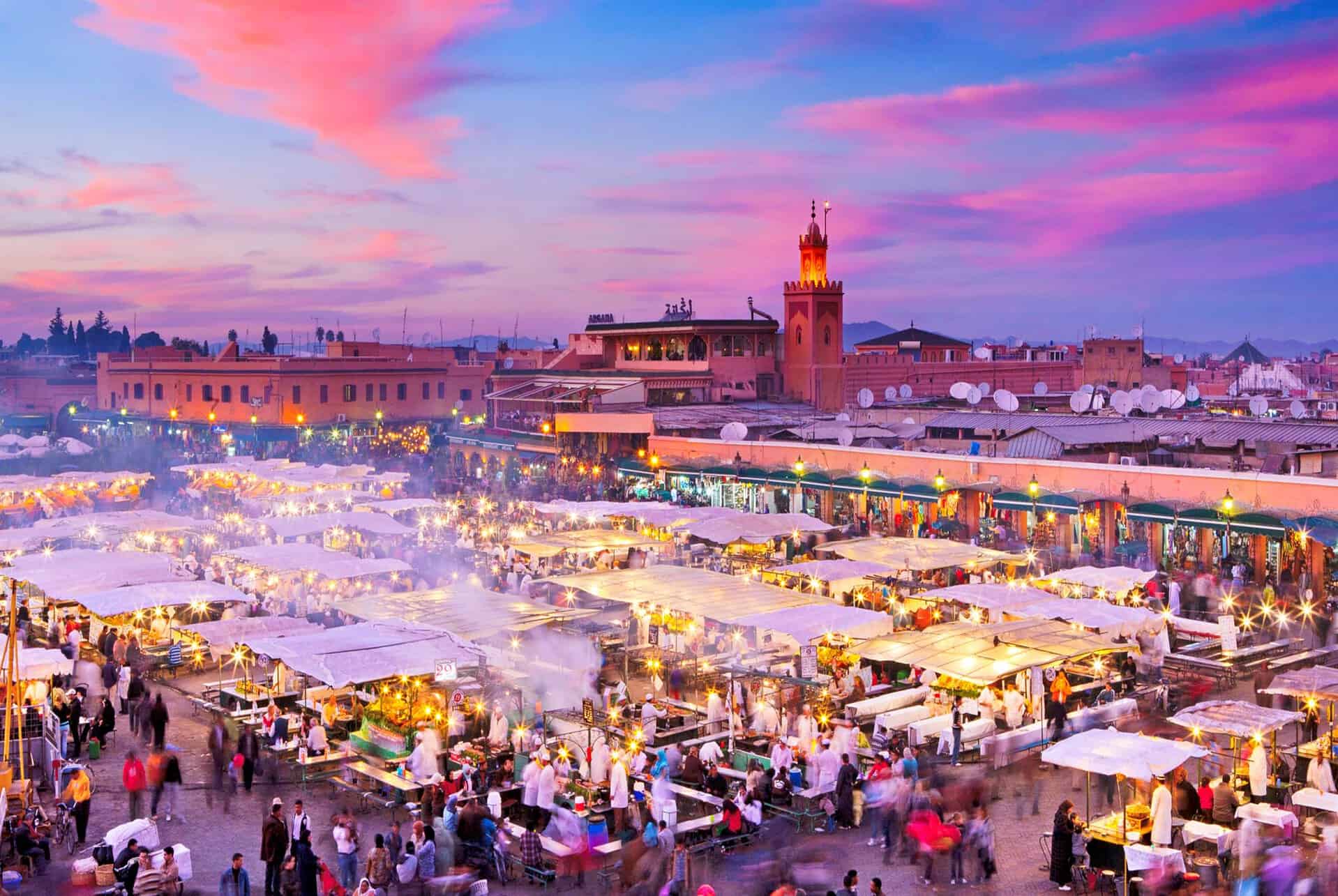 Discover Marrakech - Discover Marrakech: A Treasure Trove of Activities and Attractions Food stalls at the Djemaa el-Fna in Marrakech, Morocco.