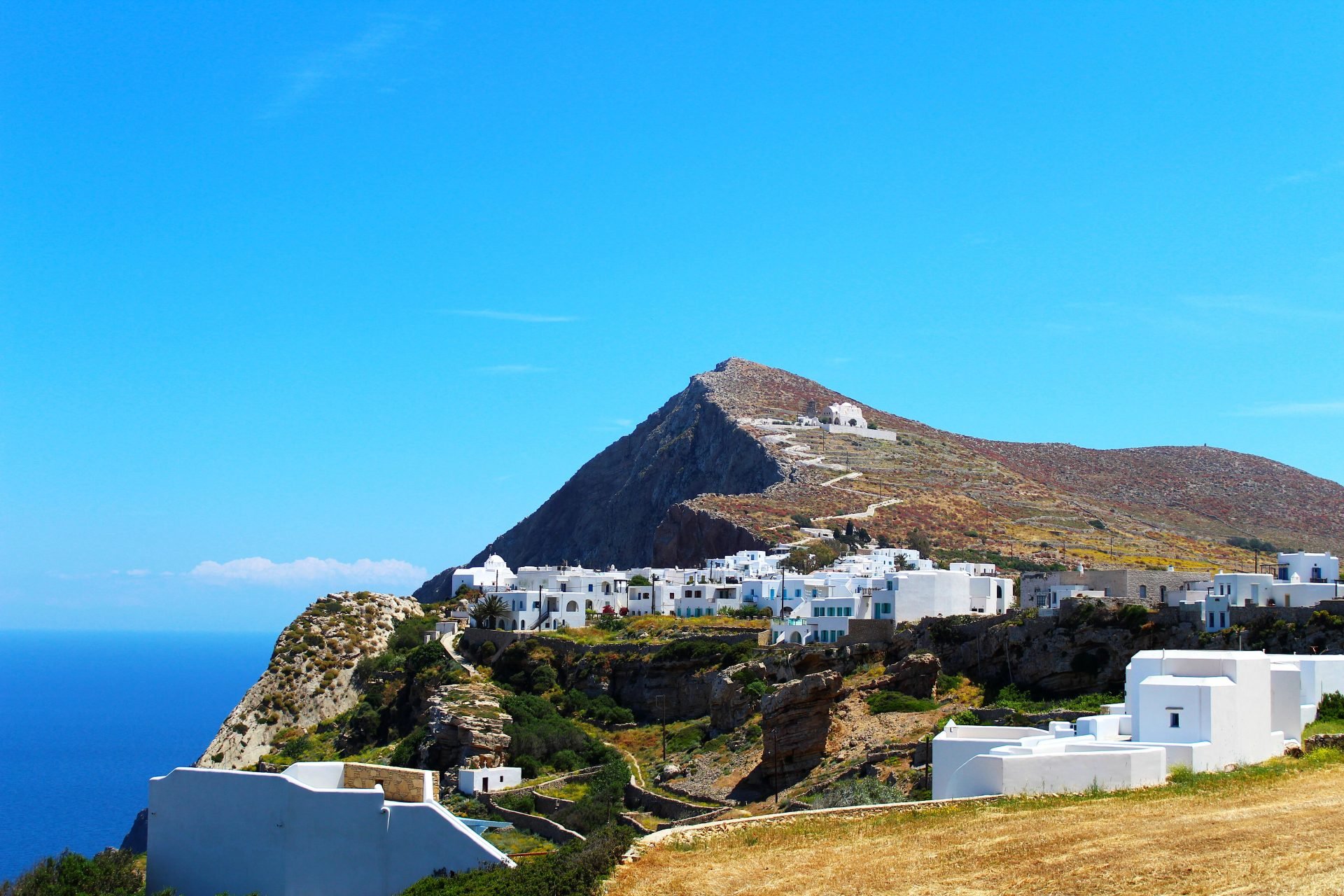 cyclades islands - The 8 Best Cyclades Islands to Visit This Summer Mountain and village on Folegandros in Greece