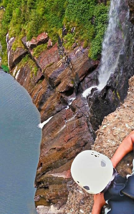 canoeing in Mauritius - Canoeing in Mauritius: Scenic and Adventurous 45 meter abseiling, just next to the water fall in Mauritius; canoeing