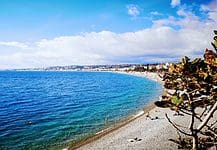 The beach in Nice, France.