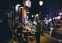 Nightlife in Paris, France