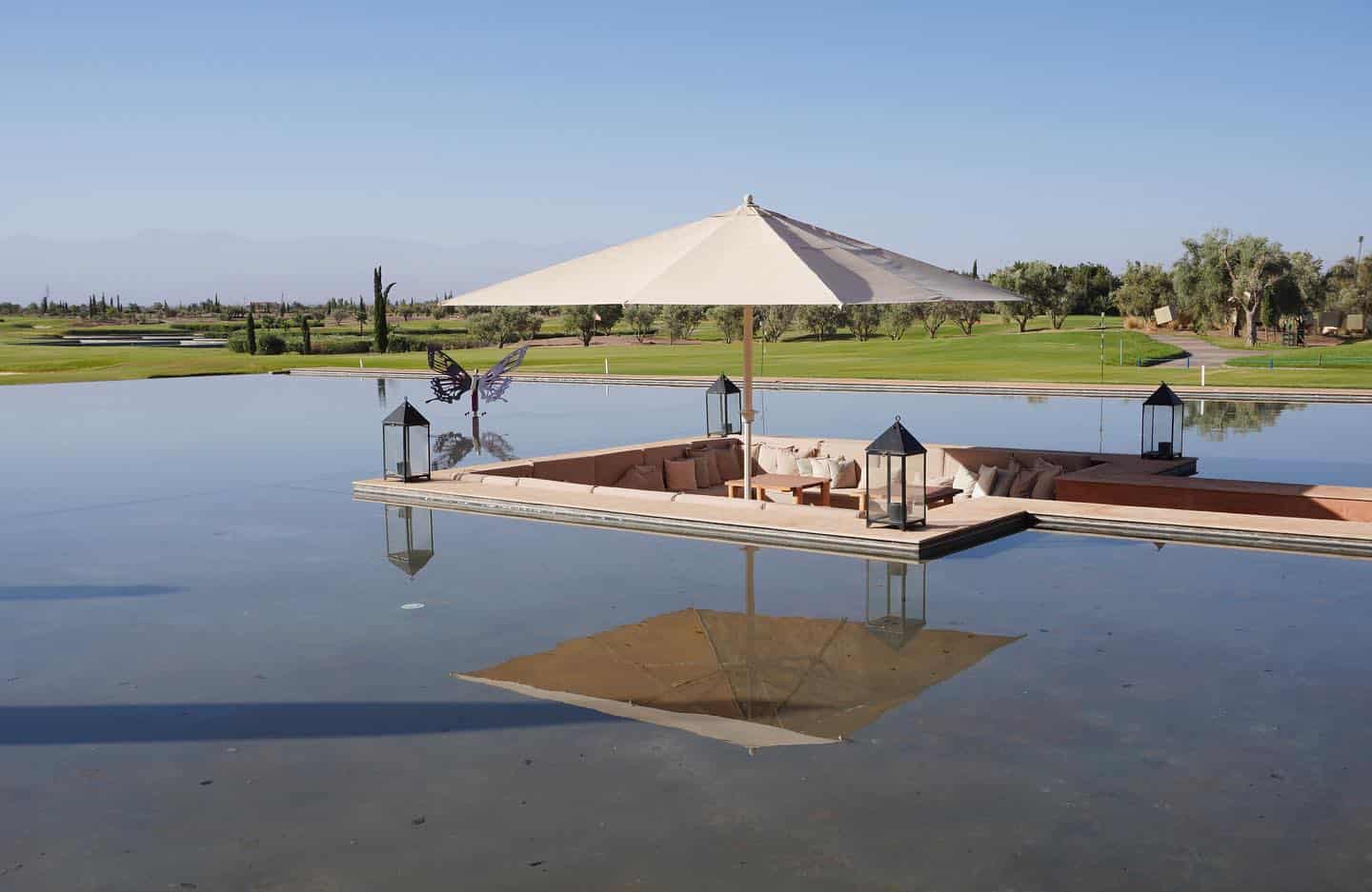 Golfing in Marrakech - Where to Experience the Best Golfing in Marrakech Picture-perfect vibes at the clubhouse patio at the Al Maaden Golf Marrakech in Morocco.