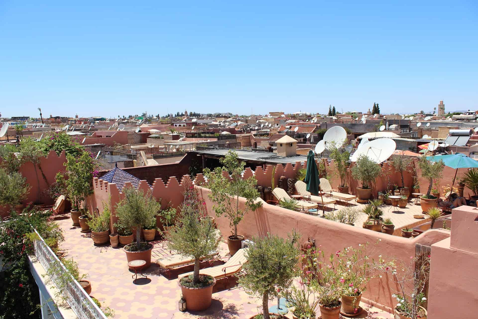 Discover Marrakech - Discover Marrakech: A Treasure Trove of Activities and Attractions Roof terrace of a Riad in Marrakech, Morocco.