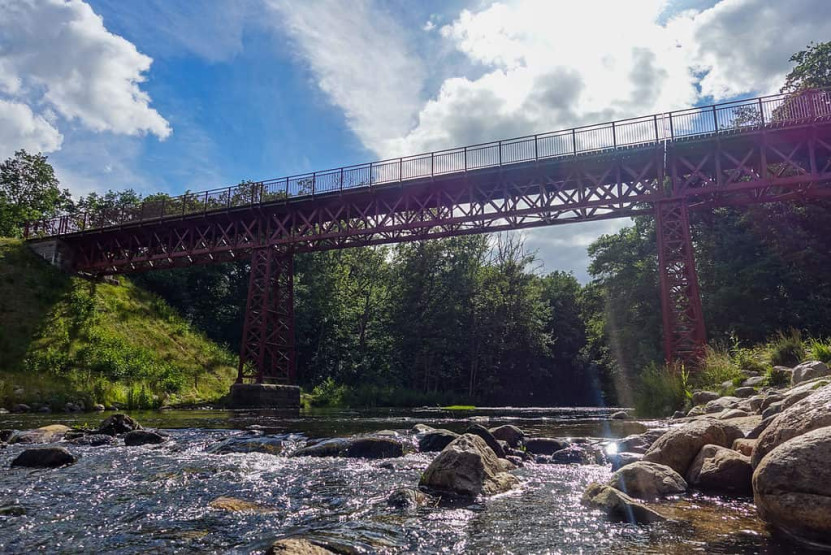 The Uncovered Bridge, which only reappeared a few years ago. Built in 1899 over the river Gudenåen, there are lots of scenic bike trails here on the old railway line
