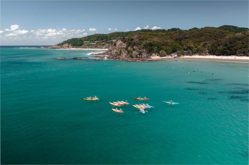 Go Seakayak tour in Byron Bay, Australia.