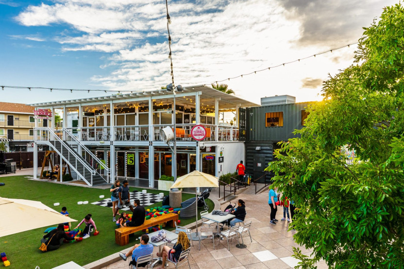 Container Park Exteriors in Downtown Las Vegas, USA.