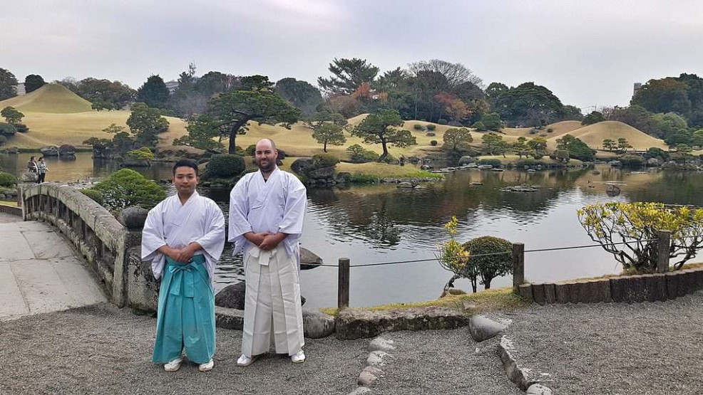 Dressed up at Suizenji Garden