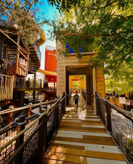 Exploring the Container Park in Downtown Las Vegas.