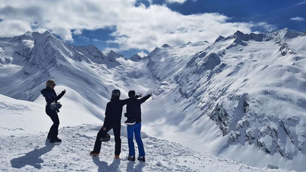Panorama view in Obergurgl, Otztal, Austria.