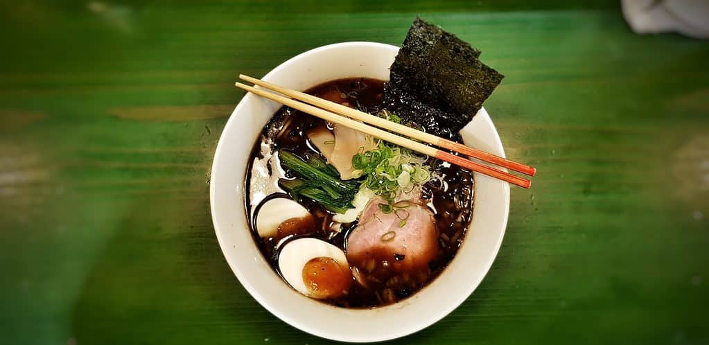 Ramen noodles at the Ramen museum in Yokohama, Japan.