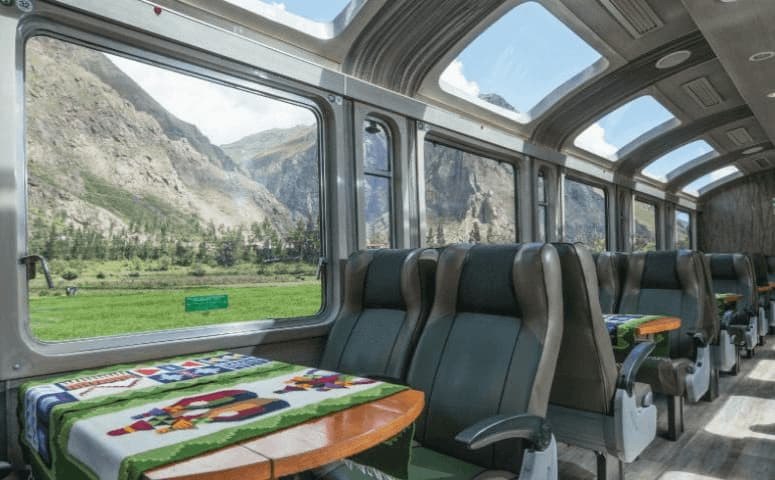 Train Vistadome to Machu Picchu Mountain in Peru.