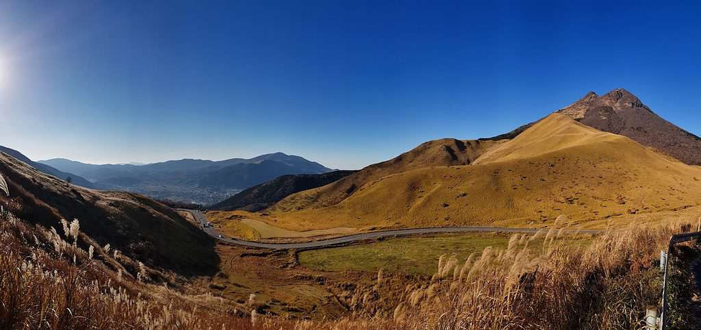 Cycling in the Yufu mountains.