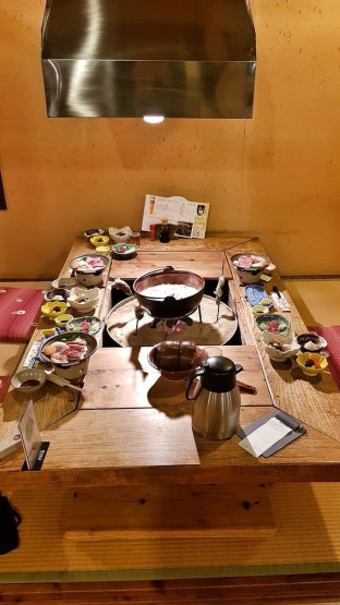Dinner at a traditional Japanese Ryokan