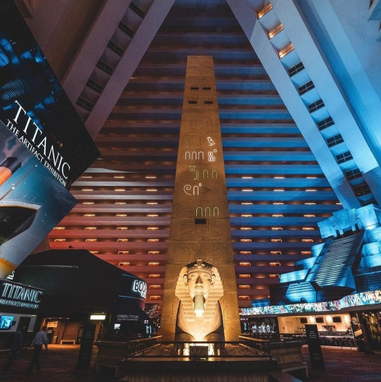 Sphinx inside the Luxor casino in Las Vegas, USA.