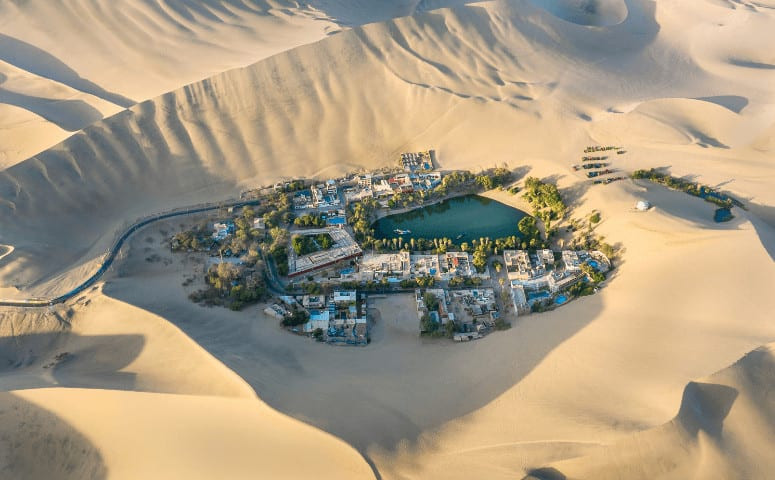 Oasis Huacachina in Peru.