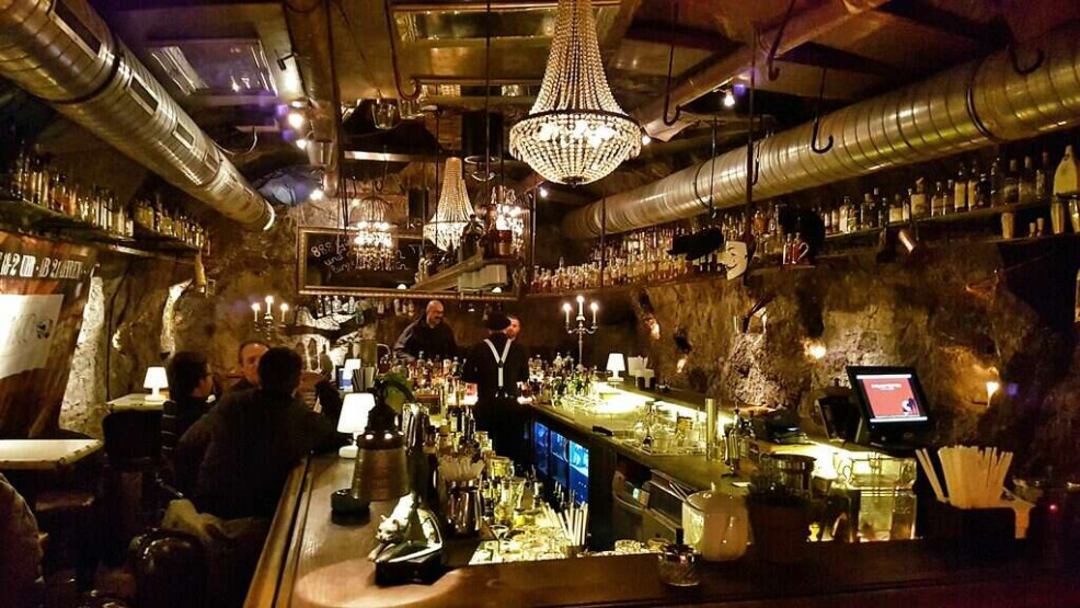 Gin bar Stollen 1930 in Kufstein, close to SkiWelt, Austria.