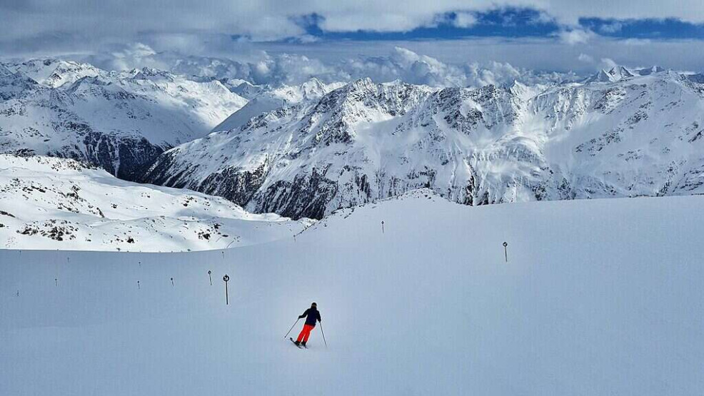 Skiing in Hochgurgl, Oetztal, Austria.