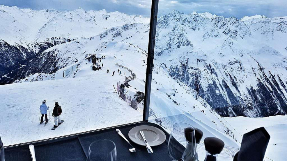 Ice-Q restaurant in Solden, Otztal, Austria.