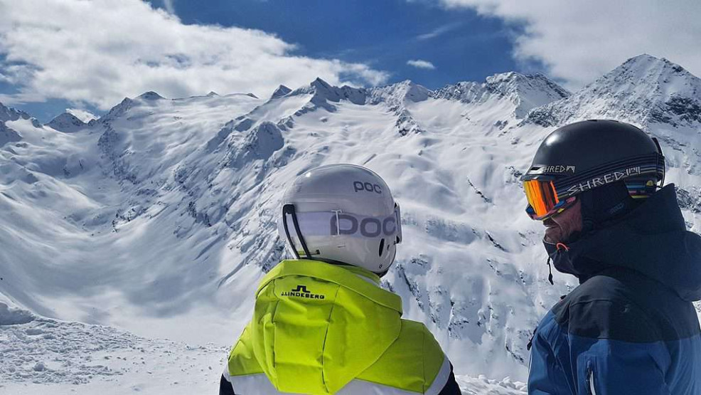 Skiing in Obergurgl, Oetztal, Austria.