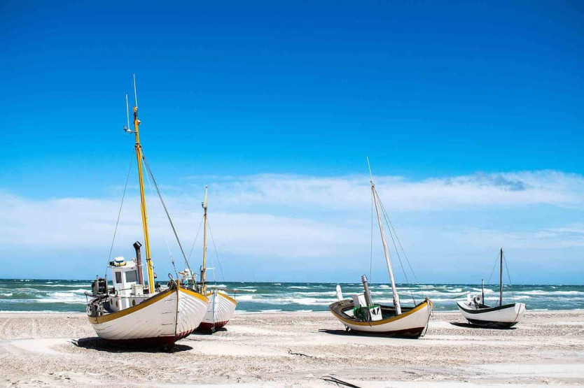 Boats on Slettestrand, West Coast Route, Denmark