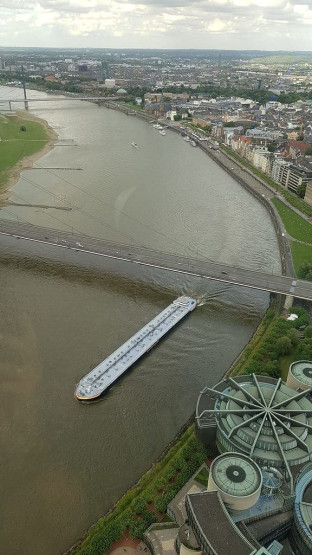 Rhine Tower in Duesseldorf - city view
