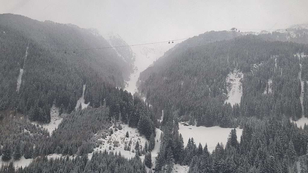 Modern and quick gondola in Ischgl, Austria.