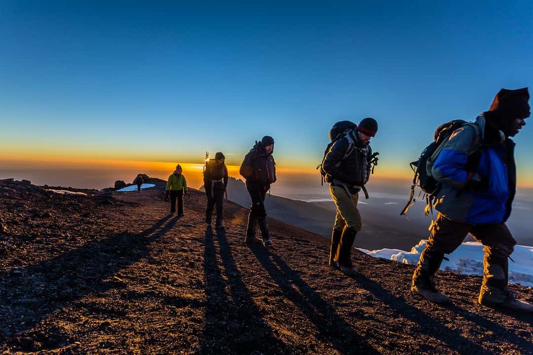 Mount Kenya - How to Trek to Point Lenana on Mount Kenya Climbing one of the summits of Mount Kenya at sunrise.