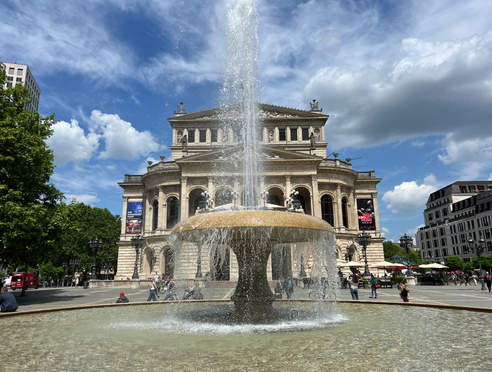 frankfurt walking tour - Frankfurt Walking Tour: Must-See Sights in Two Hours Fountain at the Alte Oper in Frankfurt, Germany.