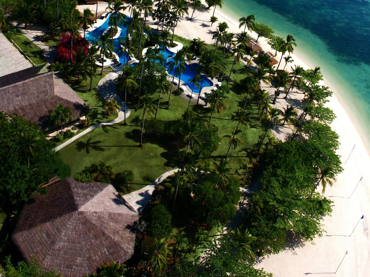how to get to honda bay - How to Get to Honda Bay Palawan: Travel Tips & Routes Aerial view of the Dos Palmas Island Resort & Spa on Arrecife Island, Philippines.